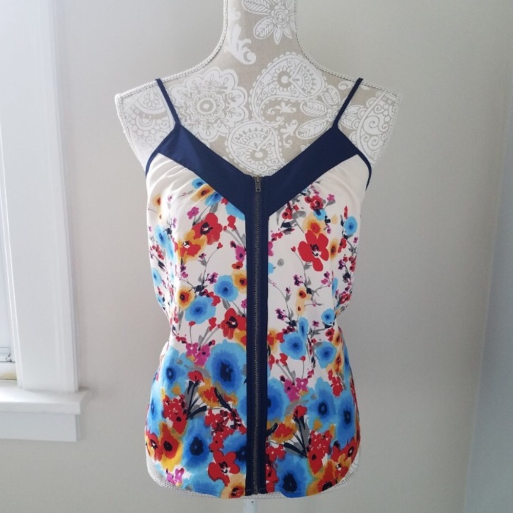 LC Lauren Conrad Floral Tank Top